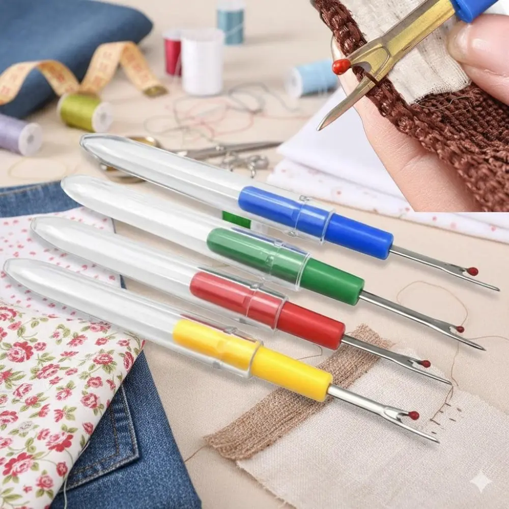 Durable Ergonomic Seam Ripper: Ultra-Thin Sharp Blade for Quick Stitch Removal, Multipurpose Sewing Tool Kit for Home Tailoring, DIY Crafts & Fabric Cutting Accessories.