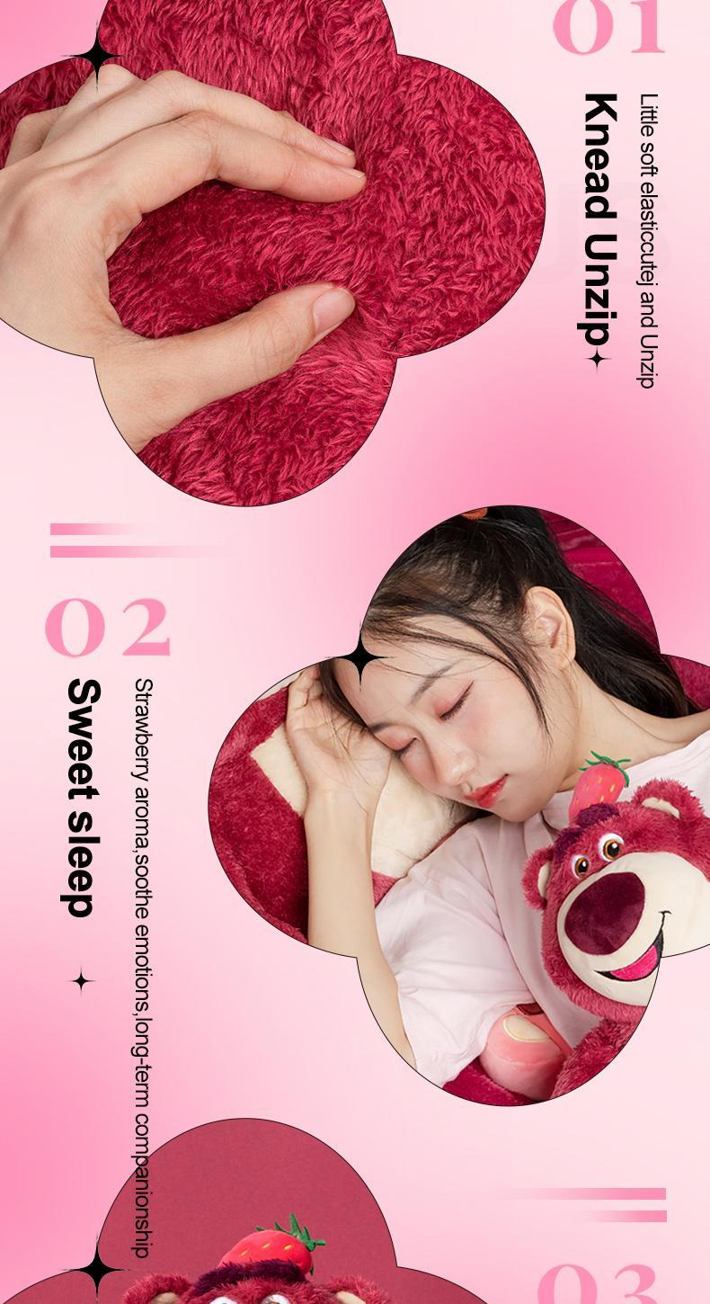 MINISO Disney Pixar Lotso Collection Sweet Lotso Sitting Plush Toy - Soft Strawberry-Scented Plush, Cute Sitting Lotso Doll, Perfect Gift for Disney Fans & Kids