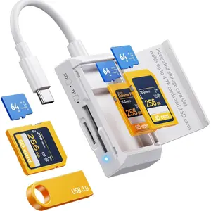 SD/TF Card Reader USB Type C with SD Card Storage&Slot USB 3.0 to SD/ Memory Card Adapter for i Phon14/15/16/17 Android Phone/Pad//PC/Laptop Plug&Play No App Required
