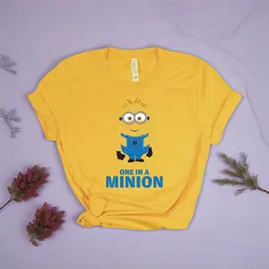 Funny One in a Minion Yellow Despicable Me T-Shirt, Nostalgia 2D Print T-Shirt, Cartoon Network Shirt, Gifts for Cartoon Fans #Minions #CartoonNetwork #NostalgiaCore #ToonVerse #DespicableMe #GraphicTee #StreetwearUS
