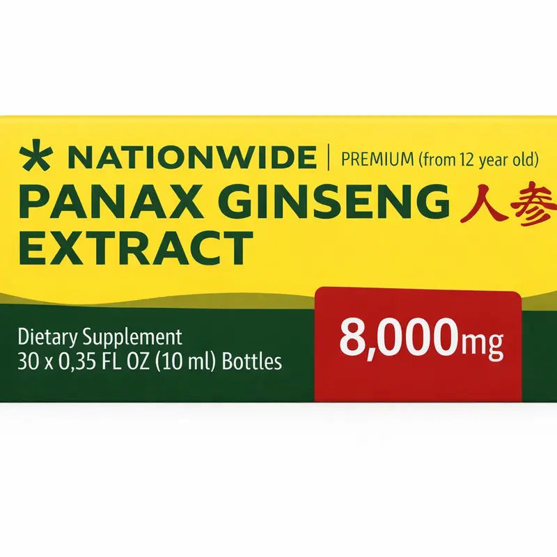 Panax Ginseng Root Extract 8000mg Extra Strength 0.35 fl oz 30 Bottles Natural Adaptogen for Energy Boost & Mental Clarity Healthcare Dietary Supplement - Fitness