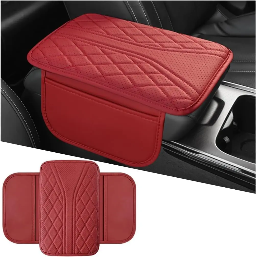 Car center console cover, ultra-fine fiber leather gloves with storage bag and hand sewn, universal suitable for most cars SUV、 Car, truck, and car interior accessory protective covers