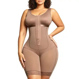 Overbust Fajas Colombianas Shapewear for Women Tummy Control Full Shapewear Butt Lifter with 3-row Hooks Closure fitness workout smooth fabric comfortable butt lifting  invisible seamless design real corset Adjustable Tummy Control Sauna Top bonitas