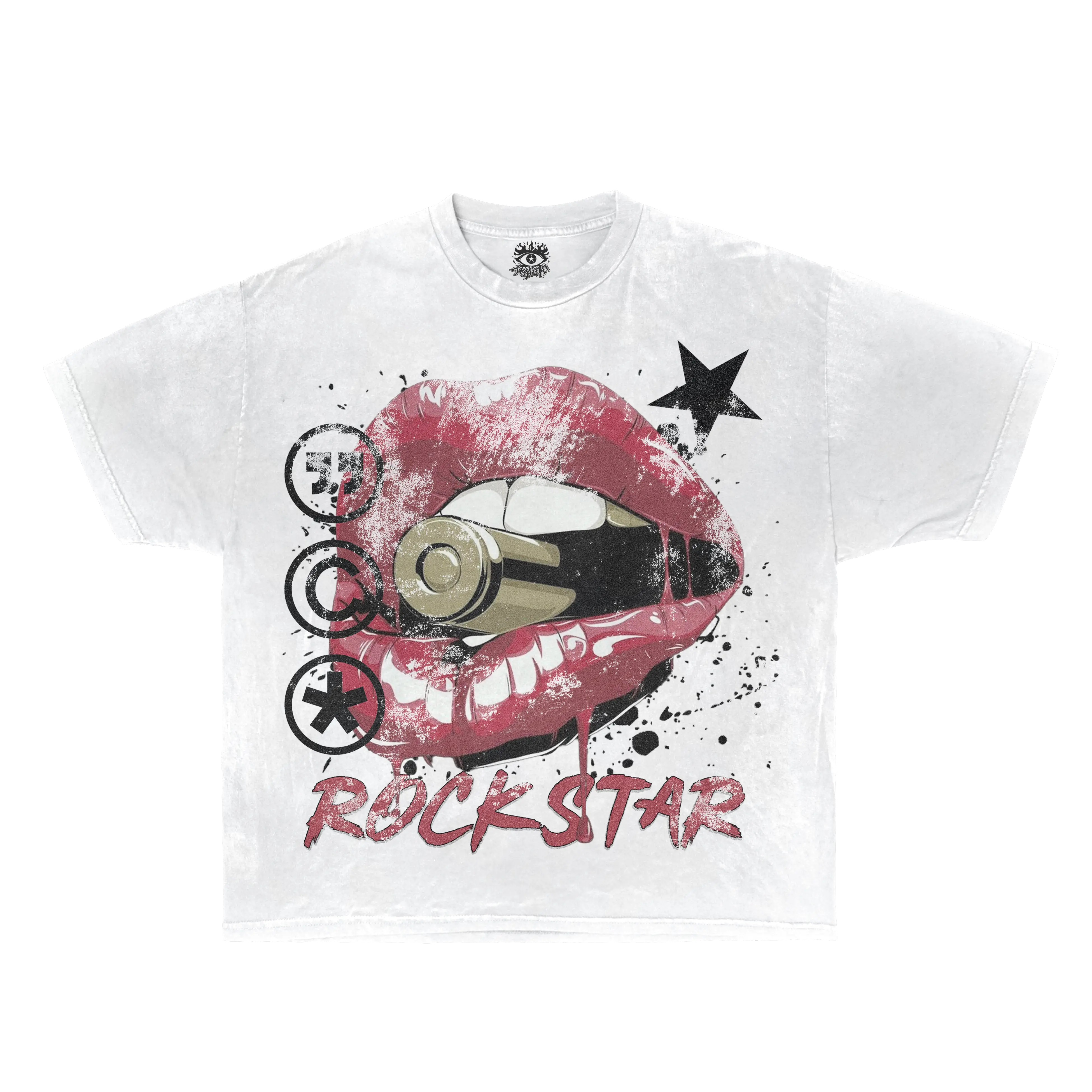 Women's Rockstar Streetwear White Cotton Short-Sleeve T-Shirt - Natural, Drapey, Breathable, Aesthetic Casual Wardrobe Essential, Fits True To Size, Ideal For Confident Everyday Wear, Complements Flannel, Leather Pieces & Evening Outfits