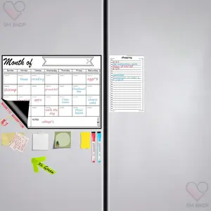 Magnetic fridge message board, with creative partition for note-taking, made of waterproof and durable materials, a magic tool for communication in the kitchen.