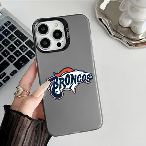 Denver B-Broncos Phone Case for iPhone 17 16 15 14 13 12 Pro Max Air | Multicolor Matte Laser Metallic Phone Case | Aurora Gradient Finish with Smooth Matte Texture | Durable Scratch-Resistant Anti-Fingerprint Protective Cover Accessories