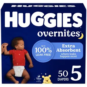 Huggies Disposable Overnight Diapers - Size 5 - 50ct