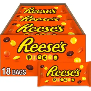 REESE'S PIECES Peanut Butter Candy - Crunchy Shell, Candy Bags, 1.53 oz (18 Count)