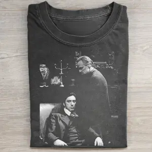 Vintage Michael Corleone and Vito Corleone Graphic Tee - The Godfather Movie Shirt - Iconic Movie Scene Shirt - Mario Puzo - Marlon Brando - Al Pacino Menswear Top