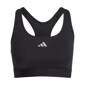 adidas Womens Power React Sports Bra Training Casual Casual Cooling - Black