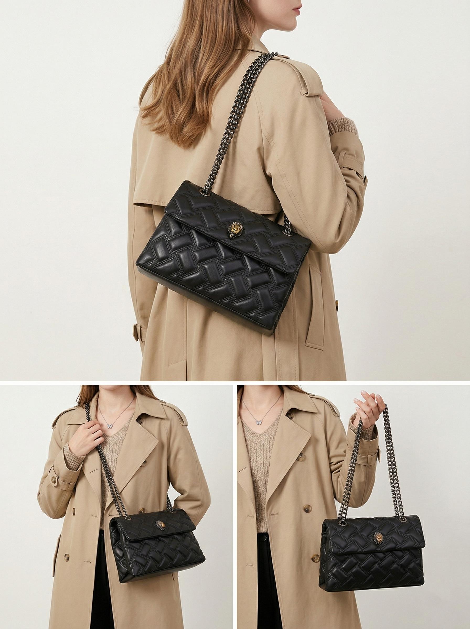 Women's Large Capacity Plaid, Pure Color Rhombic Embroidery Design, Perfect Commuter Mom Bag, Elegant Commuter Bag, All Seasons