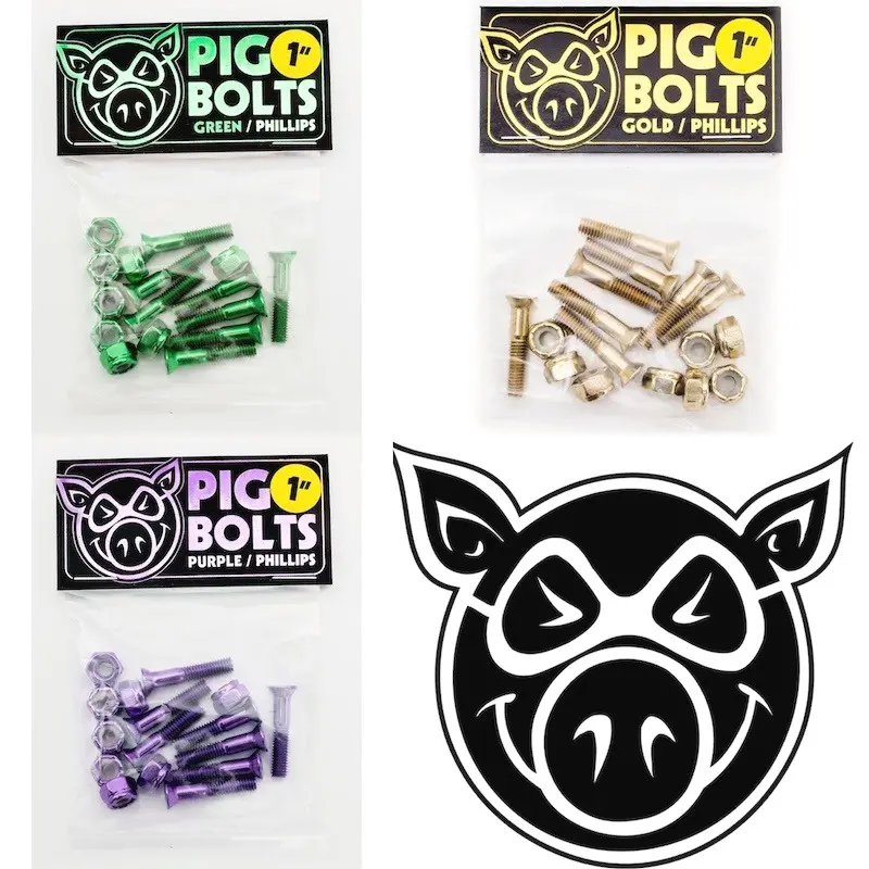 Unisex Skateboard Pig Hardware, Philips 1-in, Multi Colors, 1 Inch