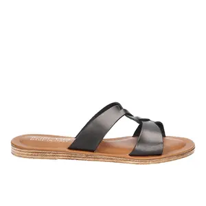 Bella Vita Womens Dov-Italy Slide Flat Casual Sandals Casual - Black