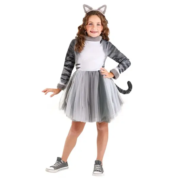 Girl's Tabby Cat Costume Dress