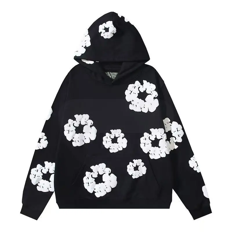 Denim Tears Kapok Foam Print Couple Matching Set – Hoodie & Sports Shorts / Beach Shorts | Unisex Streetwear | Spring-Summer Trendy Outfit