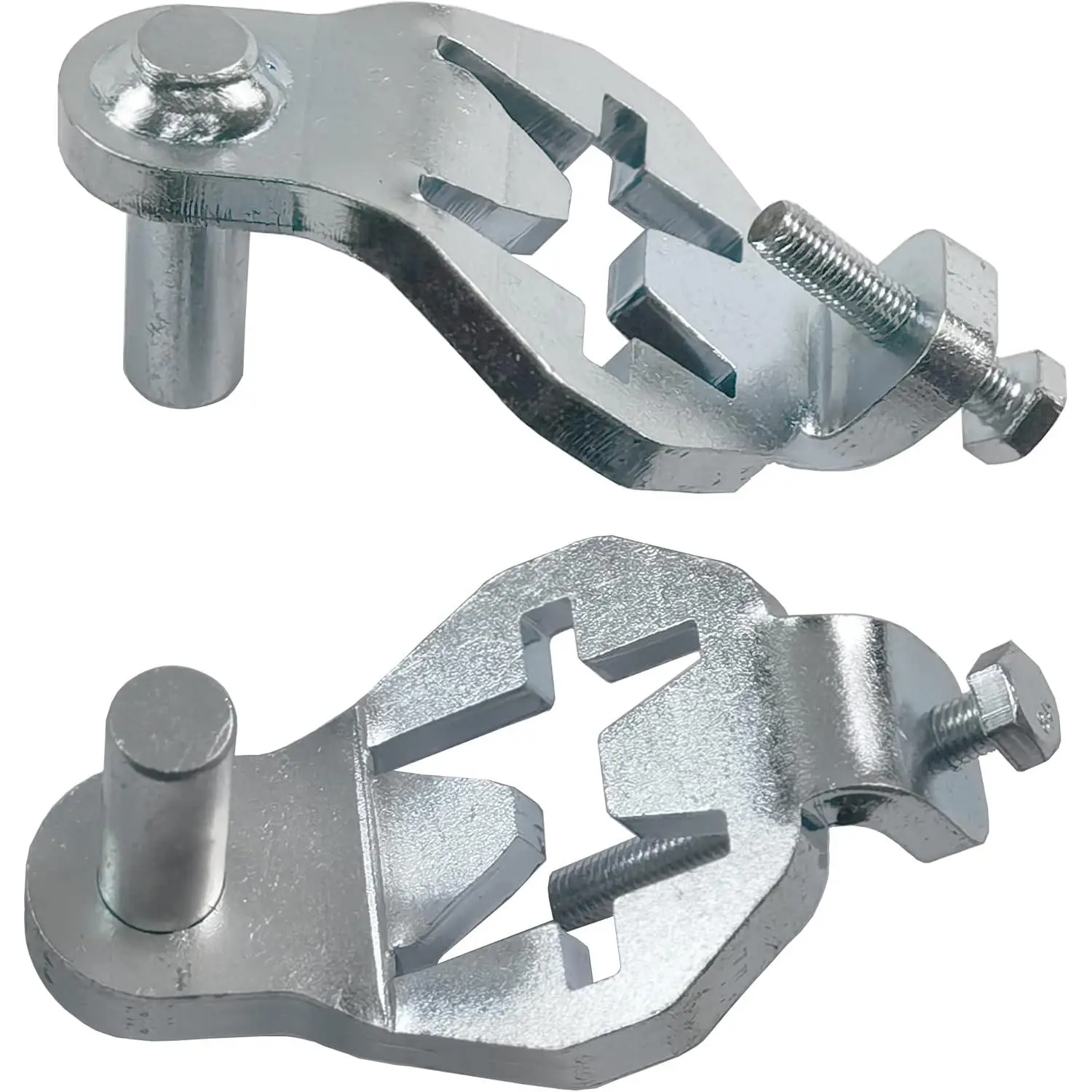 Patented Heavy-Duty Steel Gate Hinges - Rust-Resistant All-Seasons Hardware for Backyard Fences, Livestock Enclosures, Entrance Gates, Durability, Secure & Effortless Installation, T-Post Compatibility, Adjustable Screws, Solid Beam Snatch Strap Fit