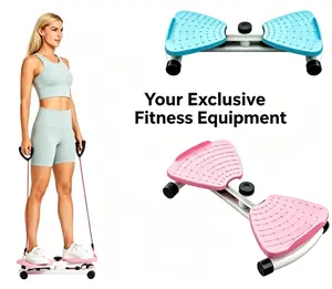 low noise exercise machine pink stepper machine fitness stepper for home textured pedal stepper Compact and quiet, ideal for home use. Equipped with adjustable resistance bands and anti-slip pedals, easy indoor workout anytime. twister ab