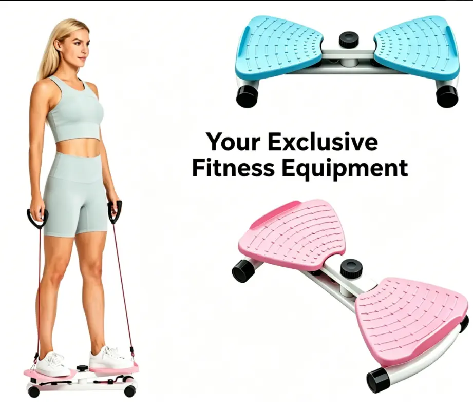 low noise exercise machine pink stepper machine fitness stepper for home textured pedal stepper Compact and quiet, ideal for home use. Equipped with adjustable resistance bands and anti-slip pedals, easy indoor workout anytime. twister ab
