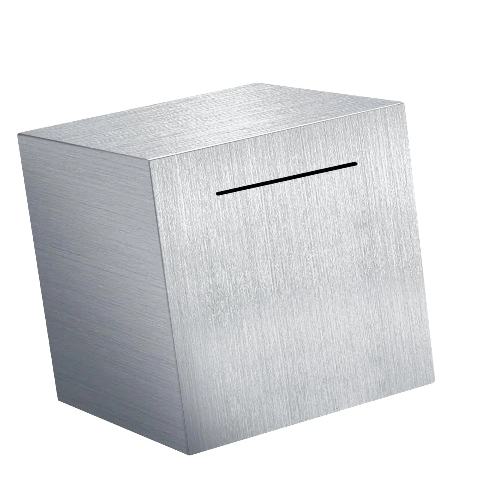 Break to Open Stainless Steel Piggy Bank, Adult Exclusive Unopenable Metal Money Box, 4.7 Inch Silver Sealed Savings Box for Self-Discipline Savings Challenge