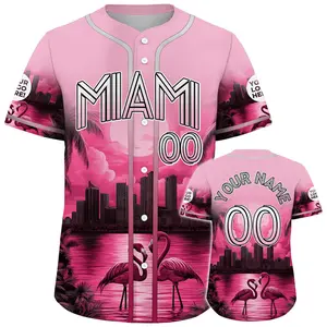 Personalized Miami City Collection Baseball Jersey – Personalized Name & Number Florida Jersey Shirt for Men Women Youth Kid Game Day Outfit For Baseball Fans, Miami Lovers