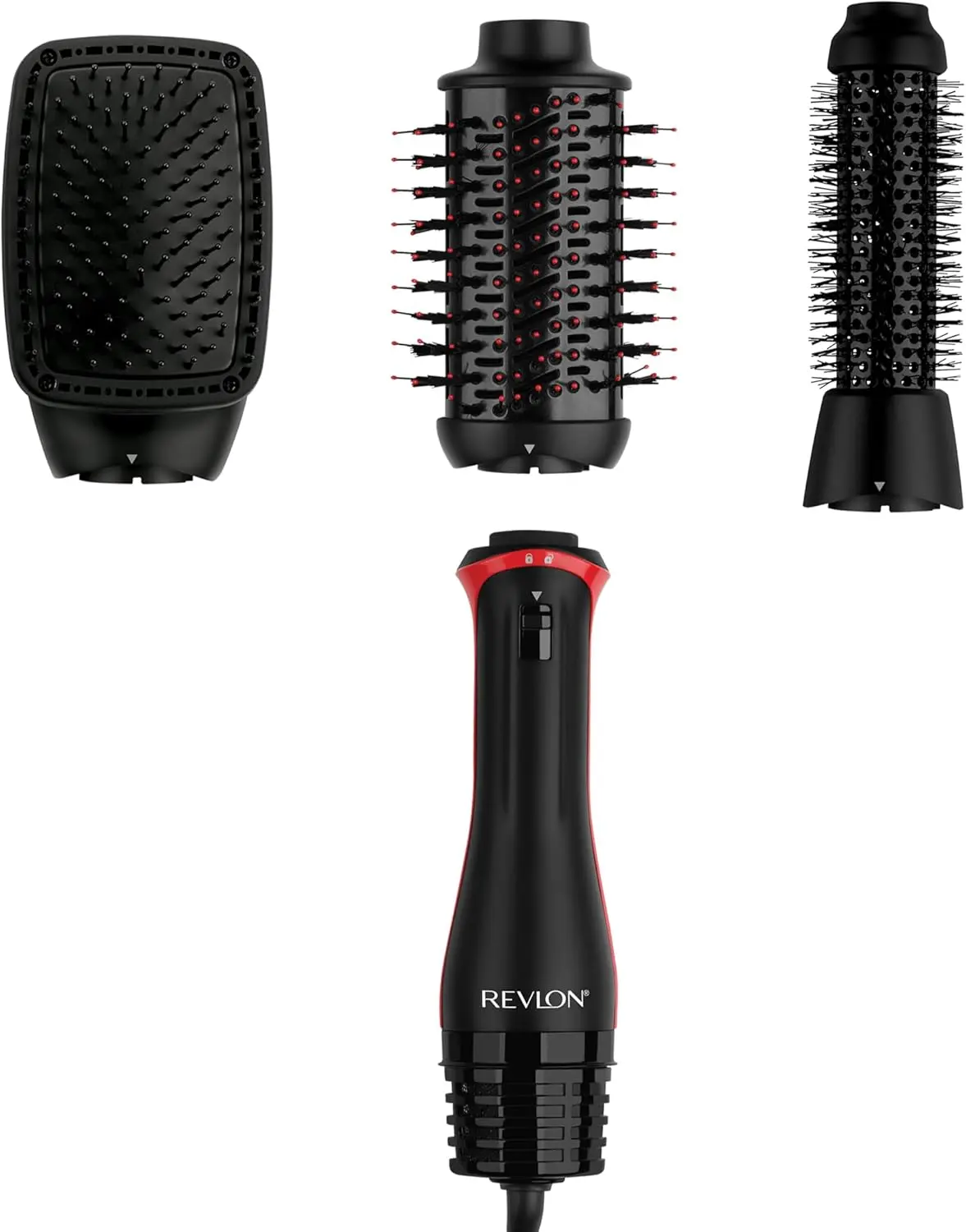 REVLON 3-in-1 Multi-Styler Blow Dryer Brush with 3 Attachments | Straighten, Curl & Smooth, Hot Air Brush for Blowouts, Waves & Sleek Styles, Lightweight Styling, Multiple Heat Settings