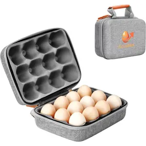 12 Slots Outdoor Egg Containers With Lid, Reusable Egg Cartons With Handle, Shockproof Storage Egg Carrier For Party Picnic Travel, Portable Holder Protection Egg Box