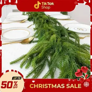 70.8 Inch Pine Vine , Real Touch Plants for Stairs,Fireplace, Patio, indoor and Outdoor pre-lit,artificial green artificial