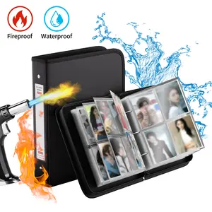 Fireproof Waterproof K-pop Photocard Binder, Ring Binder Photo Album for Idol Photocards, Trading Cards & Credit Cards