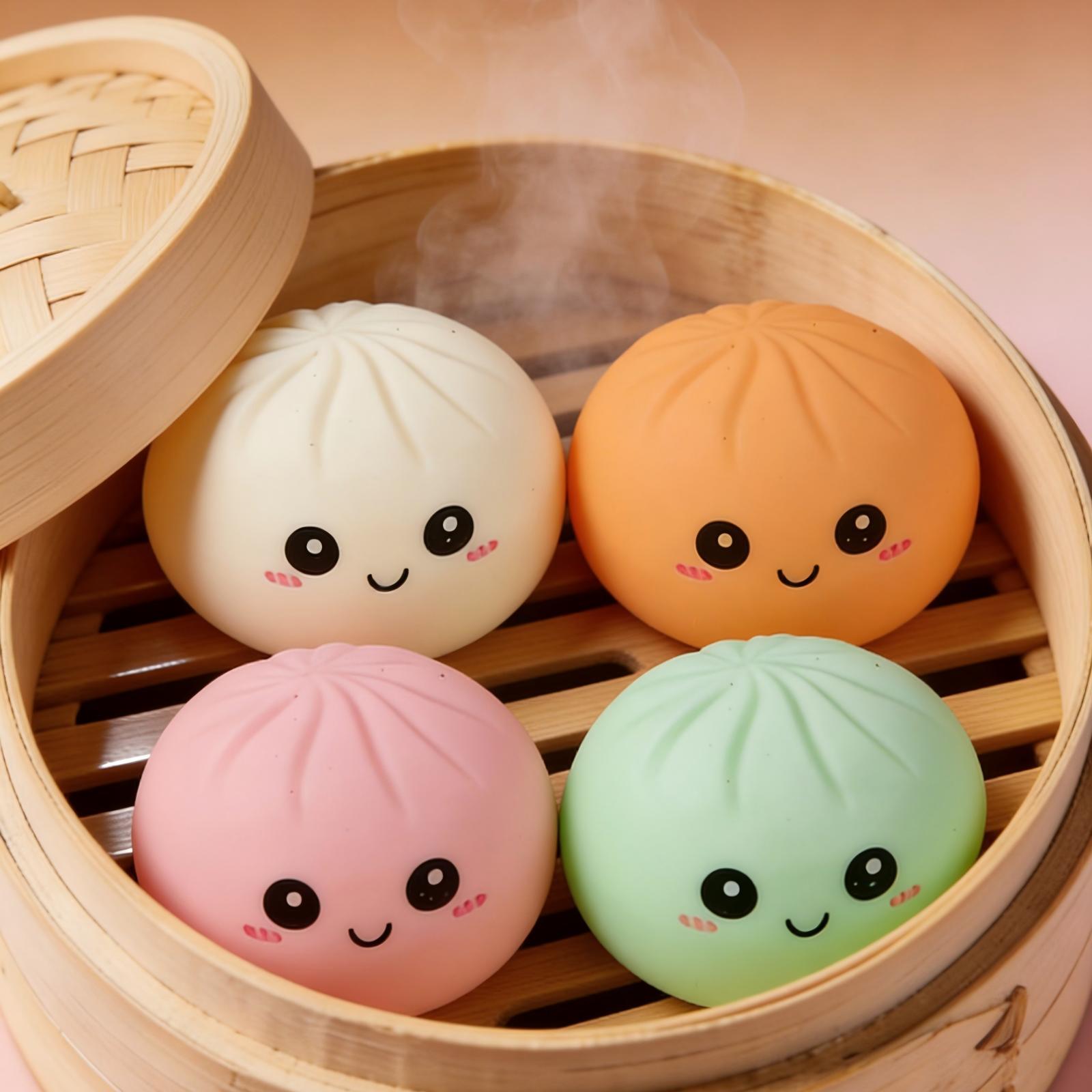 Dumpling Squishy Toy Anti-Stress Toy for Hands Sensory Toy Stress Relief Products Office Desk Toys 4 Colors Squishy Stress Ball
