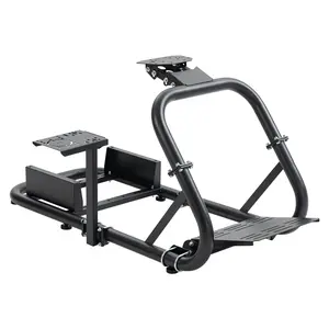 Supllueer Racing Simulator Cockpit Fit for Logitech/Thrustmaster/Fanatec G27 G29 G920 G923 T300, 50mm Round Tube Race Wheel Stand Sim Frame, without Seat,Wheel,Shift & Pedal
