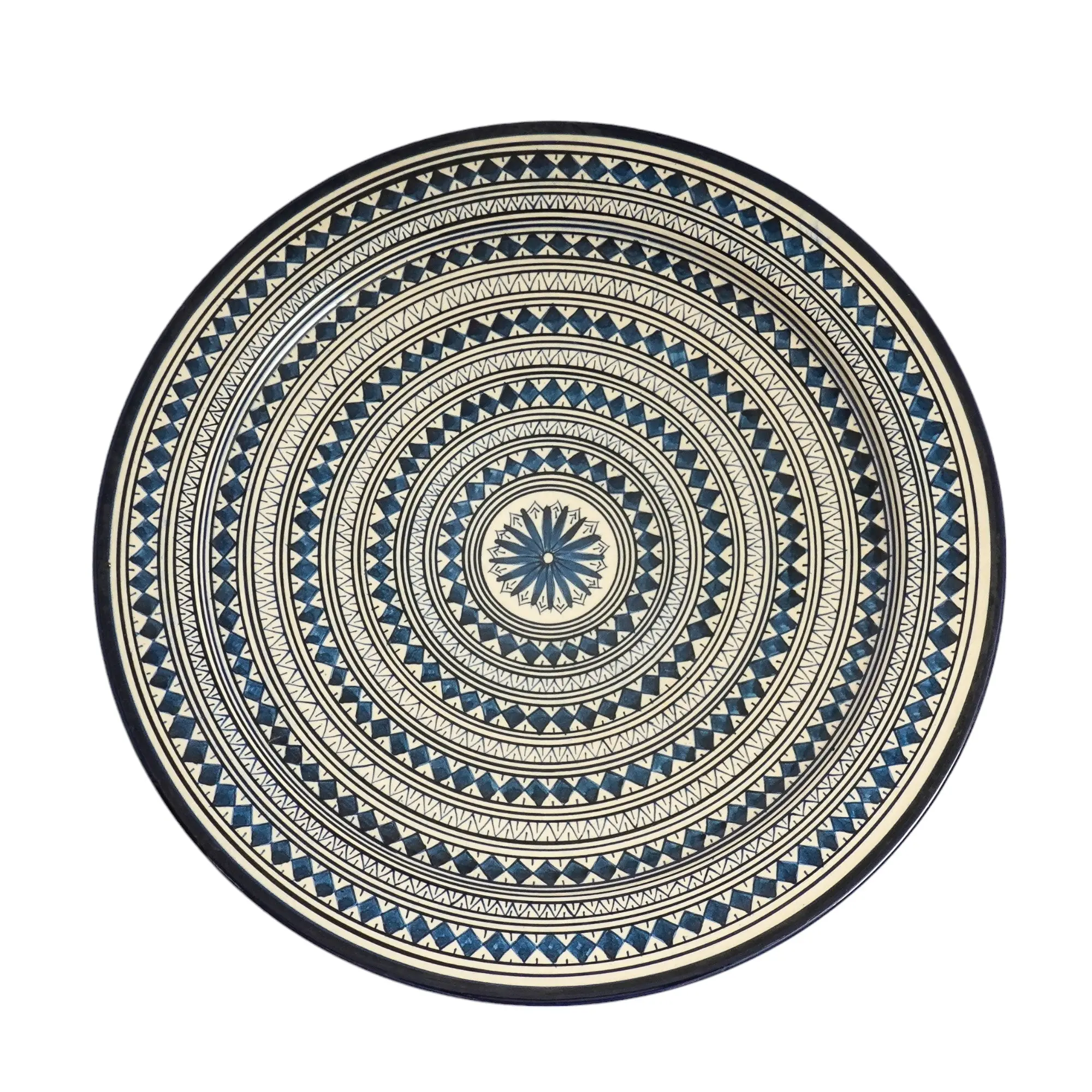 Beldi Alma Plate| Handcrafted Safi Clay Pottery – Natural Pigments & Traditional Moroccan Craftsmanship