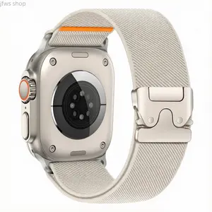 iWatch Band Parachute Buckle Nylon Stretchy Solo Loop Strap Compatible With Ultra 3 Ultra 2 Ultra 49mm Series 11 10 9 8 7 6 SE 38mm 40mm 41mm 42mm 44mm 45mm 46mm Adjustable Comfortable Durable Lightweight Smartwatch Strap Daily Casual Fitness Outdoor