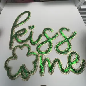 Kiss Me St Patrick’s - Ready to Press Sequin Patch