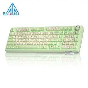 SOLAKAKA KI99 Pro Silent Wireless Mechanical Keyboard Quiet Switch Hot Swappable Silent Keyboard with RGB Backlit Gasket Structure Computer Gaming Keyboards Avocado Green