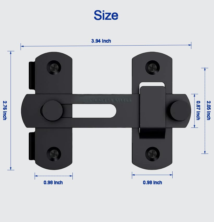 Premium Barn Door Lock – Heavy-Duty 180° Flip Sliding Latch for Barn, Pet, Bathroom, and Cabinet Doors, Easy Install
