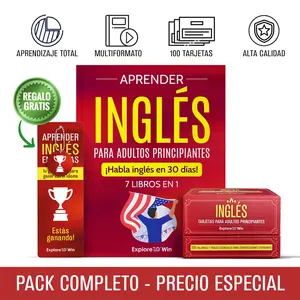 Aprender inglés para adultos principiantes:  7 libros en 1 + 100 Flashcards + Bookmark: ¡Habla inglés en 30 días!