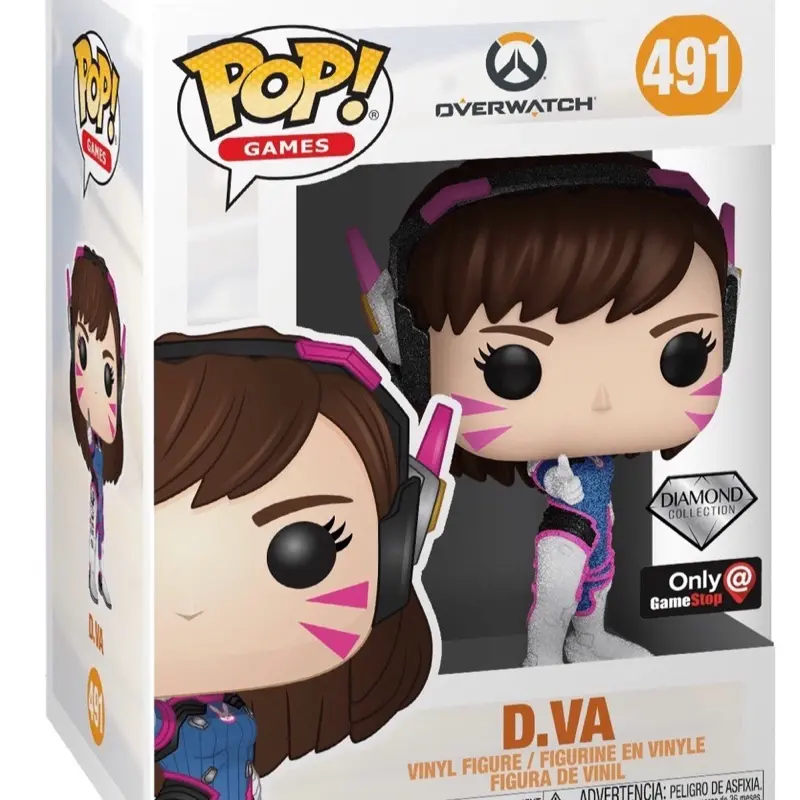 Funko Overwatch D.VA 491 Diamond Collectible Action Figure Toy, Small Figurines & Miniatures Display Piece, 6 cm Holiday Gift