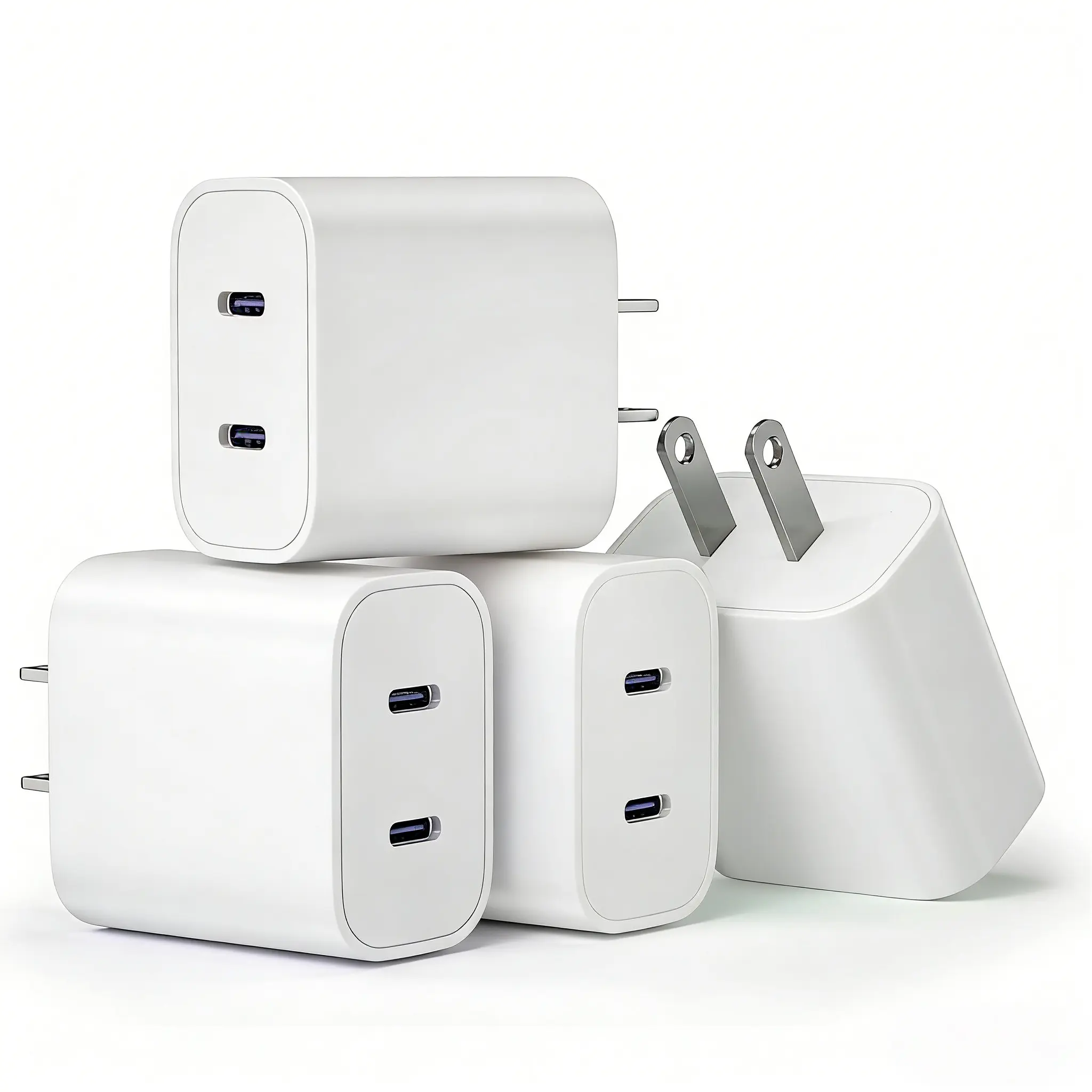 FJAONEM USB-C Charger Block Dual Port Fast Charging Wall Adapter - Portable 20W PD USB Type-C, GaN Chip, Overcurrent Overvoltage Short-Circuit Protection, for iPhone 17/16/15/14/13/12/11 & iPad Pro