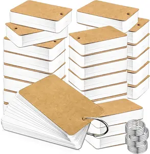 Motbach 1000 Pcs Flash Cards 2X3 Inch Index Cards with Ring Lined Note Card Bood Flashcards, Mini Blank Flash Cards 2X3 White Card Pad Index Note Bood 2X3 Notecards for Studying School Supply College MotBach