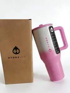 HydroJug 32oz Tumbler Easter Pink Gradient Insulated Water Bottle with Handle Stainless Steel Double Layer Vacuum Insulation Drinkware - Flasks