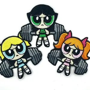 Cartoon Strong Girls Embroidered Patch - Featuring Strong Characters with Unique Colors and Designs