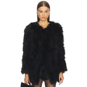 Bubish Monroe Feather Coat in Black