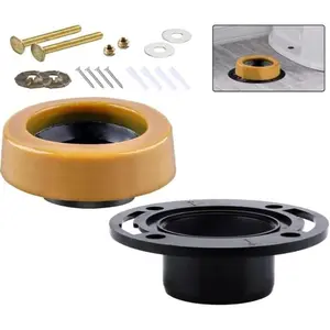 Toilet Flange Extender Kit with Extra Thick Wax Ring – Universal Toilet Repair Kit for Secure Installation & Leak Prevention – Fits 4" Waste Lines – Ideal for New Installations & Replacements
