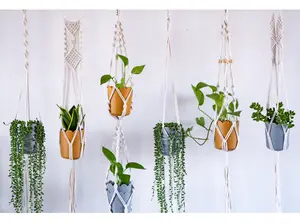 Macrame plant hanger , hanging planter basket,  plant holder, plant hangers, simple minimalist boho decor for indoor outdoor - Handmade