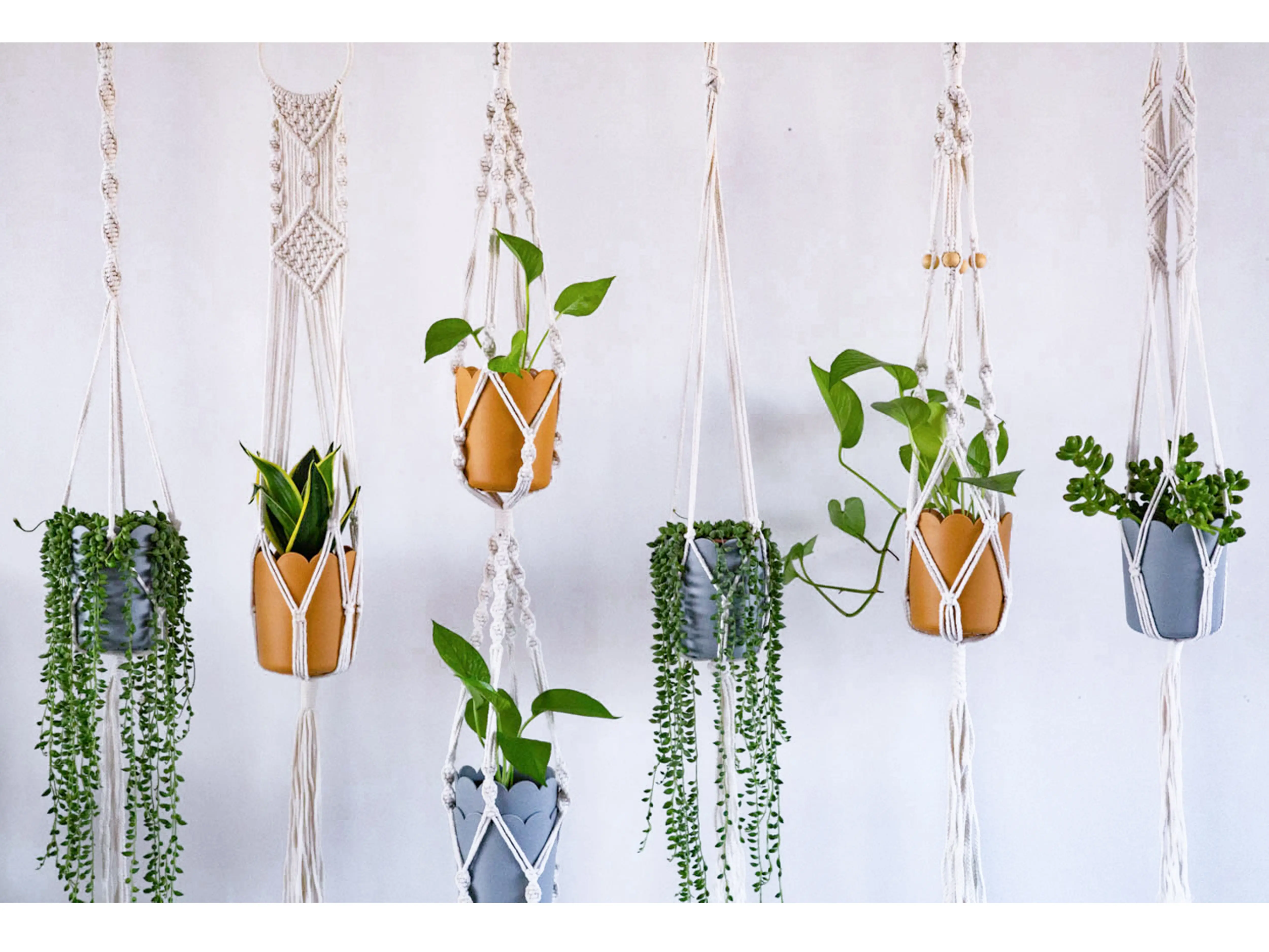 Macrame plant hanger , hanging planter basket,  plant holder, plant hangers, simple minimalist boho decor for indoor outdoor - Handmade
