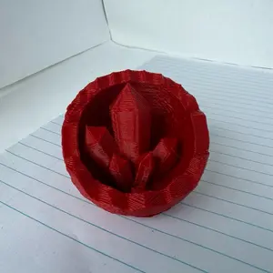 Xianten Designs Crystal Heart Geode – A Burst of Earth's Hidden Magic Red Matte Stone Exterior Glossy Crystal Interior Eco-Friendly PLA Print Unique Paperweight for Altars Meditation Spaces & Fantasy Decor