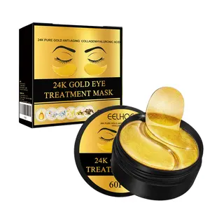 EELHOE 24K Gold  Mask (60pcs) - Luxury Collagen Under  Patches for Dark Circles, Puffiness & Wrinkles - Refreshing  Treatment - US Stock calcium volume stick collagen wrinkle  licking balm pimple yerba mate eyegel glass color Anti-Aging Eye face mist