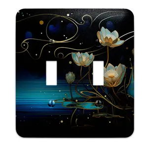 Decorative Switchplate -  Midnight Lotus Dream Light Switch Cover, Multiple Sizes, Home Decor - #5337