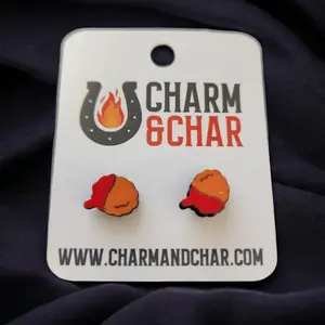 Chicken Nugget Wood Stud Earrings - Food Fashion Earring