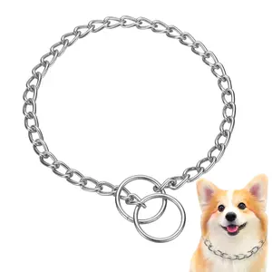 PETAXCELL Dog Chokers Collar, Chokers Chain for Dogs Metal Slip Link Training Heavy Duty Puppies Collars Adjustable 17.7in 2.5mm, (Silver)Intended for Small / Medium / Large Pet